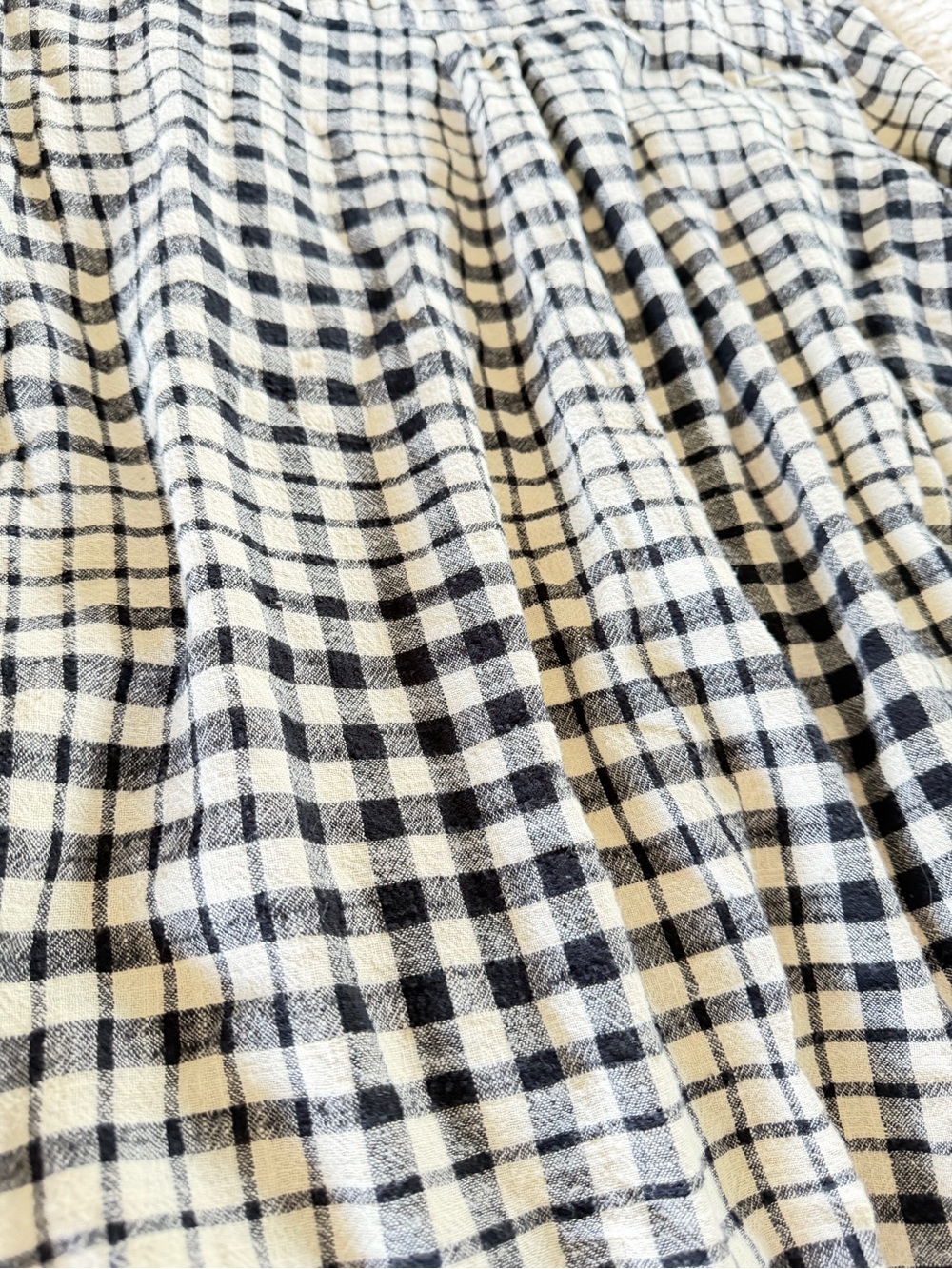 Billabong Black Cream Plaid Button Up Gauzy Shirt Large - Picture 9 of 12